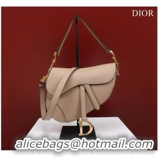 Top Quality DIOR SADDLE BAG WITH STRAP Sand Pink Grained Calfskin M0455CBA