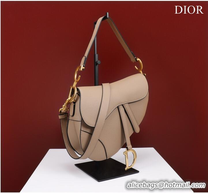 Top Quality DIOR SADDLE BAG WITH STRAP Sand Pink Grained Calfskin M0455CBA