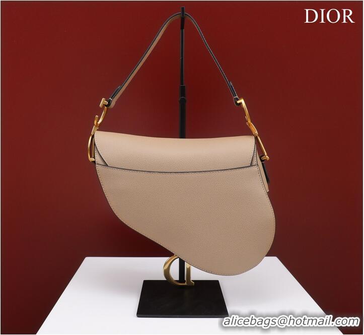 Top Quality DIOR SADDLE BAG WITH STRAP Sand Pink Grained Calfskin M0455CBA