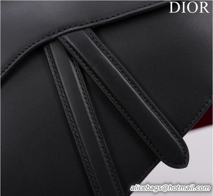 New Fashion Dior SADDLE BAG WITH STRAP Black Smooth Calfskin M0455CWG