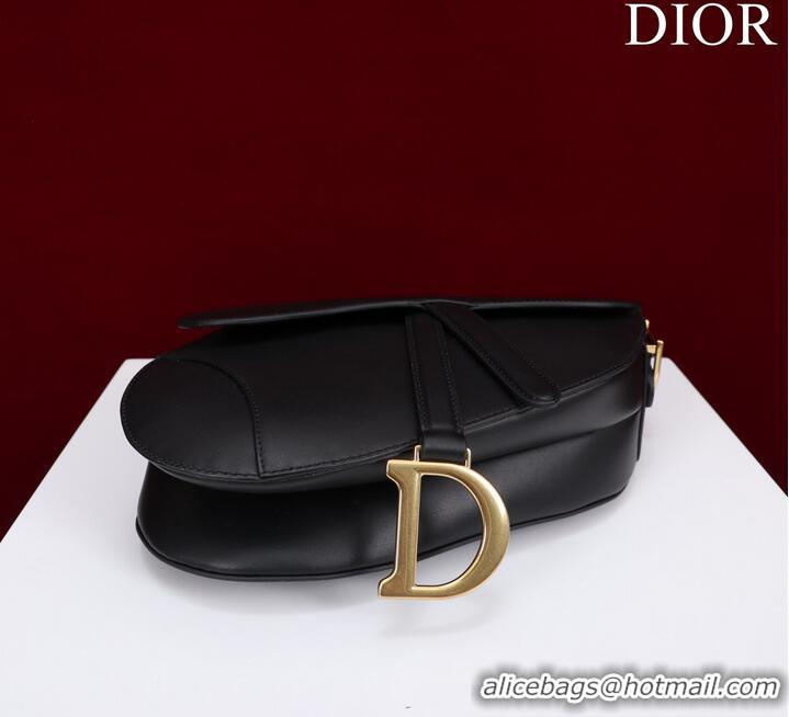 New Fashion Dior SADDLE BAG WITH STRAP Black Smooth Calfskin M0455CWG