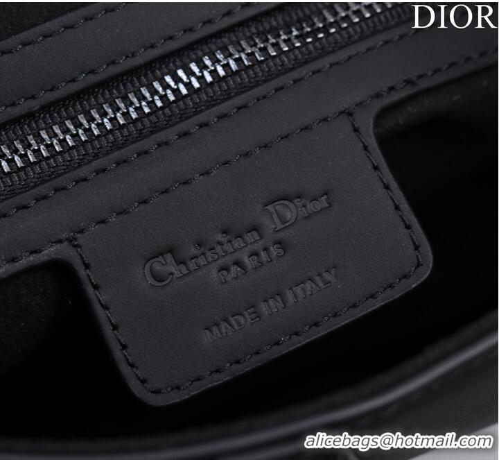 Famous Brand Dior SADDLE BAG WITH STRAP Black Ultramatte Calfskin M0455SLLO