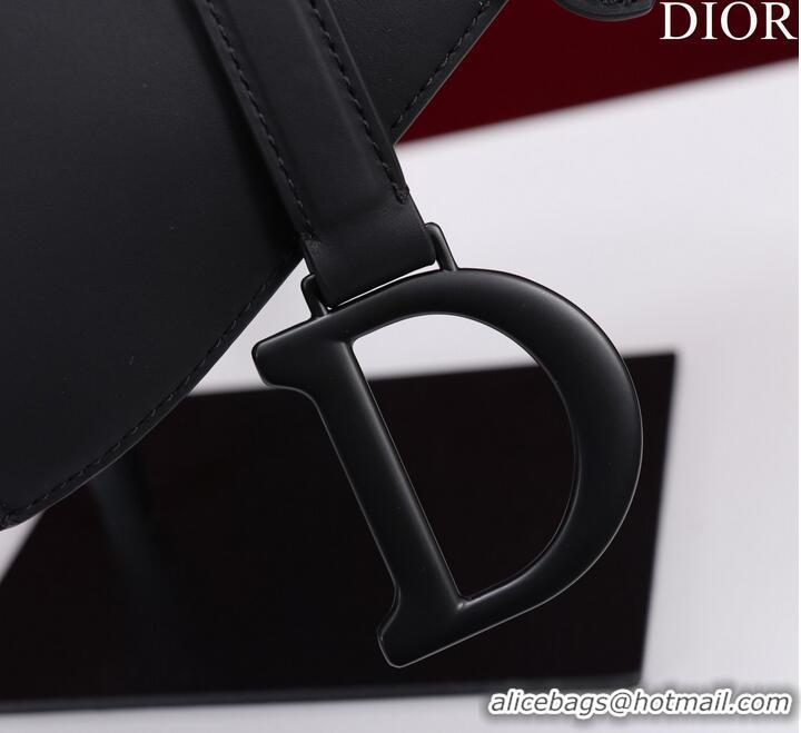 Famous Brand Dior SADDLE BAG WITH STRAP Black Ultramatte Calfskin M0455SLLO