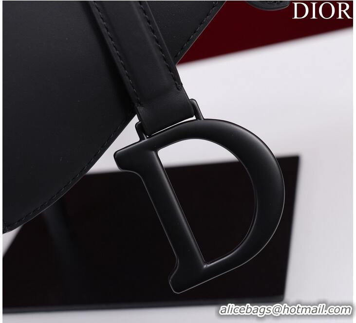 Famous Brand Dior SADDLE BAG WITH STRAP Black Ultramatte Calfskin M0455SLLO