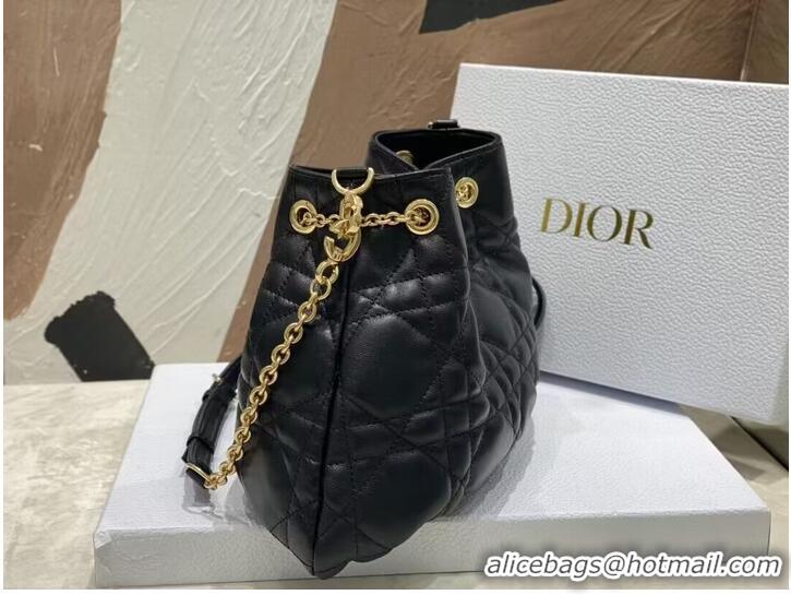 Grade Quality MEDIUM DIOR AMMI BAG Sand Black Supple Macrocannage Lambskin M22566F