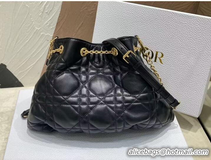 Grade Quality MEDIUM DIOR AMMI BAG Sand Black Supple Macrocannage Lambskin M22566F