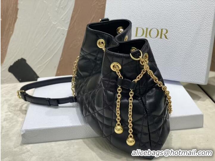 Grade Quality MEDIUM DIOR AMMI BAG Sand Black Supple Macrocannage Lambskin M22566F