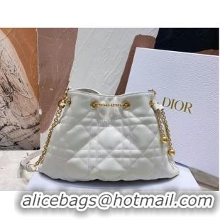 Super Quality MEDIUM DIOR AMMI BAG Sand white Supple Macrocannage Lambskin M22566F