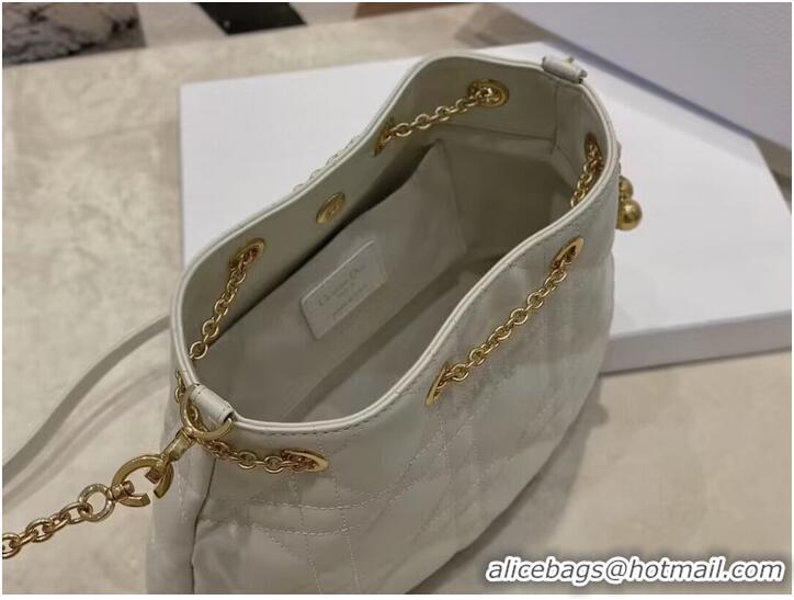 Super Quality MEDIUM DIOR AMMI BAG Sand white Supple Macrocannage Lambskin M22566F