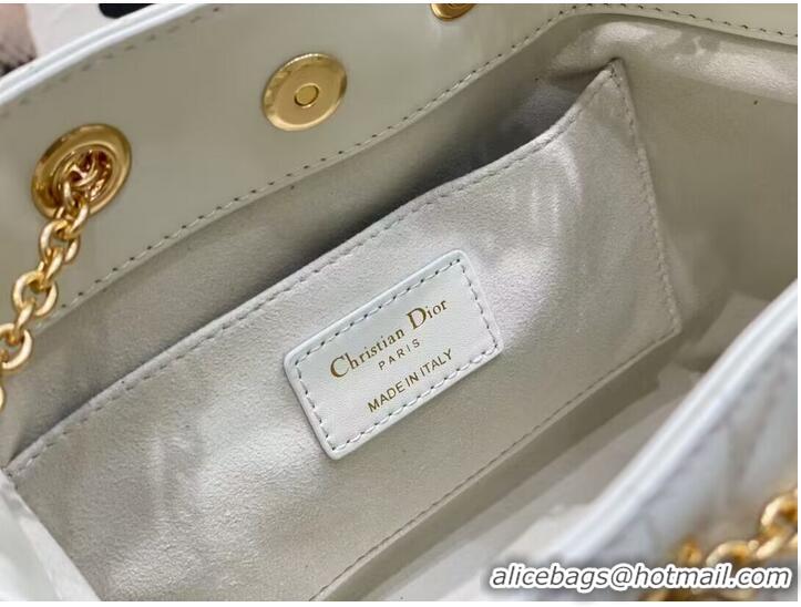 Super Quality MEDIUM DIOR AMMI BAG Sand white Supple Macrocannage Lambskin M22566F