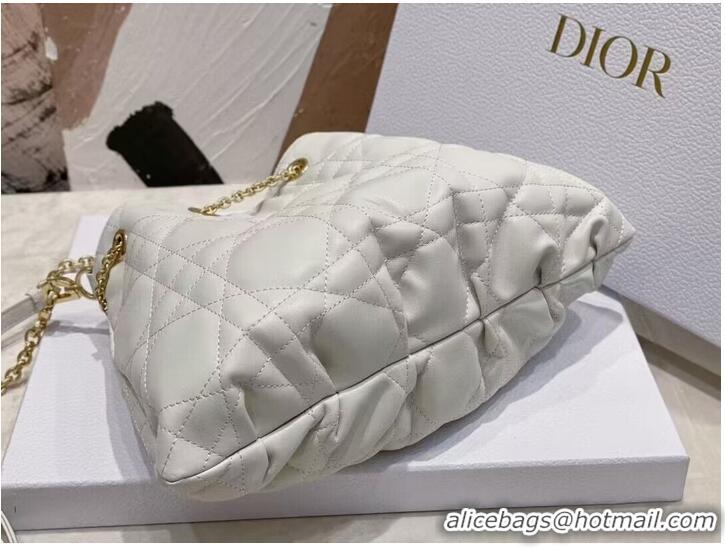 Super Quality MEDIUM DIOR AMMI BAG Sand white Supple Macrocannage Lambskin M22566F