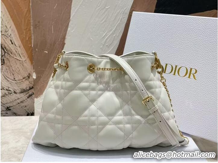 Super Quality MEDIUM DIOR AMMI BAG Sand white Supple Macrocannage Lambskin M22566F