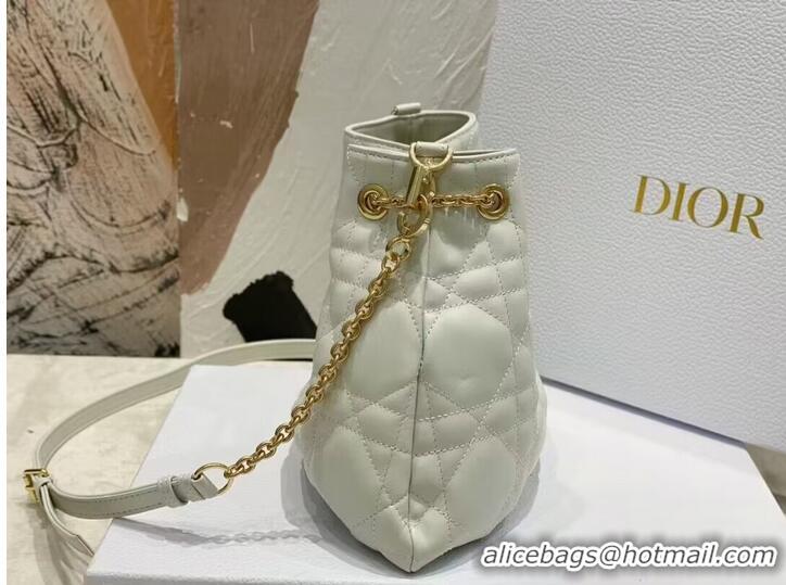 Super Quality MEDIUM DIOR AMMI BAG Sand white Supple Macrocannage Lambskin M22566F