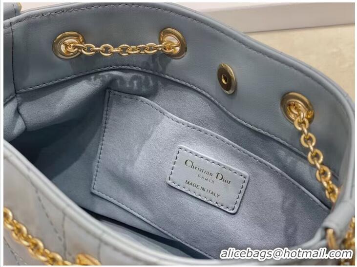 Top Quality MEDIUM DIOR AMMI BAG Sand Blue Supple Macrocannage Lambskin M22566F