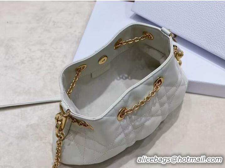 Affordable Price SMALL DIOR AMMI BAG Sand WHITE Supple Macrocannage Lambskin M22567F