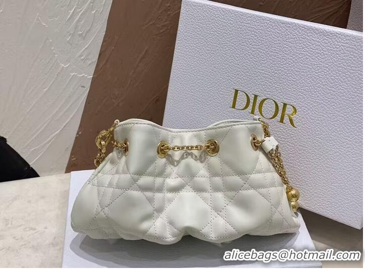 Affordable Price SMALL DIOR AMMI BAG Sand WHITE Supple Macrocannage Lambskin M22567F