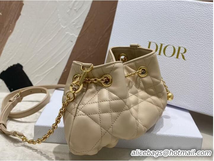 Good Looking SMALL DIOR AMMI BAG Sand Pink Supple Macrocannage Lambskin M22567F