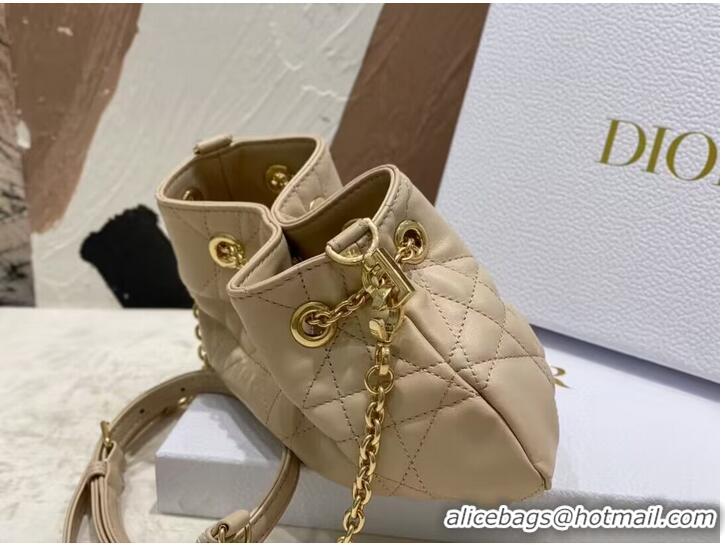 Good Looking SMALL DIOR AMMI BAG Sand Pink Supple Macrocannage Lambskin M22567F