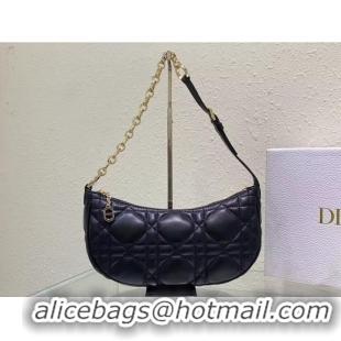 Shop Best SMALL DIOR CD LOUNGE BAG black Supple Macrocannage Lambskin M2252ONG