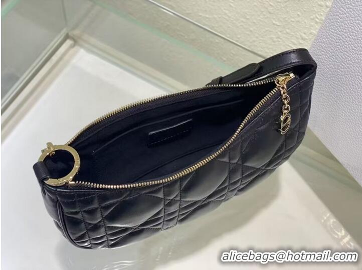 Shop Best SMALL DIOR CD LOUNGE BAG black Supple Macrocannage Lambskin M2252ONG