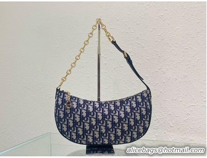 Good Looking CD LOUNGE BAG Blue Dior Oblique Jacquard M22626T