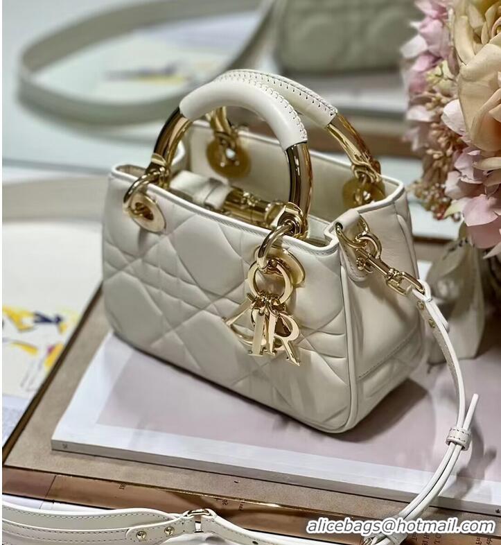 Promotional LADY DIOR TOP HANDLE SMALL BAG Cannage Lambskin C0620 Latte