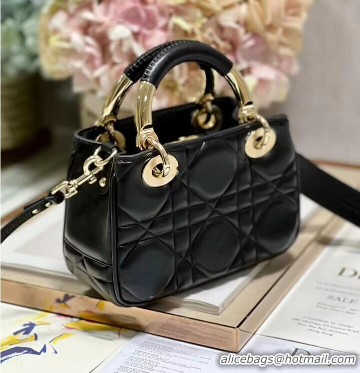 Chic Promotional LADY DIOR TOP HANDLE SMALL BAG Cannage Lambskin C0620 black