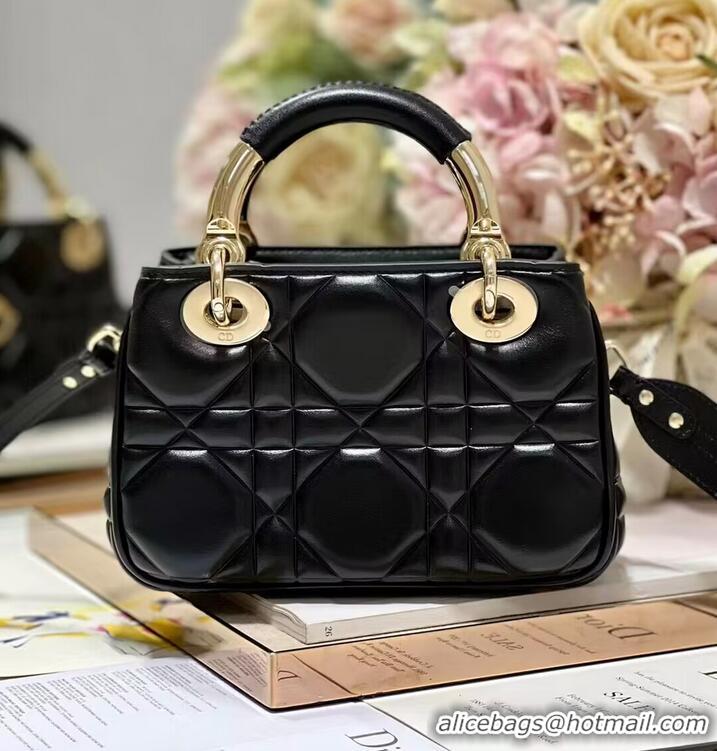 Chic Promotional LADY DIOR TOP HANDLE SMALL BAG Cannage Lambskin C0620 black