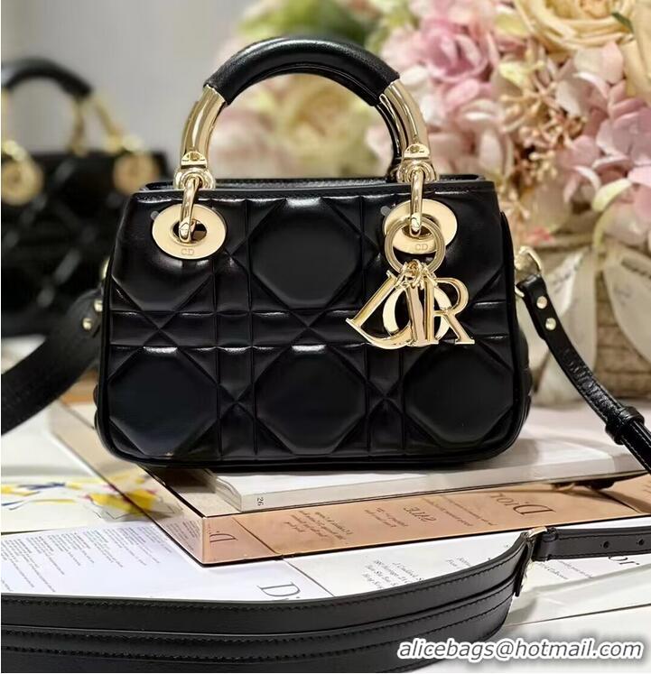 Chic Promotional LADY DIOR TOP HANDLE SMALL BAG Cannage Lambskin C0620 black