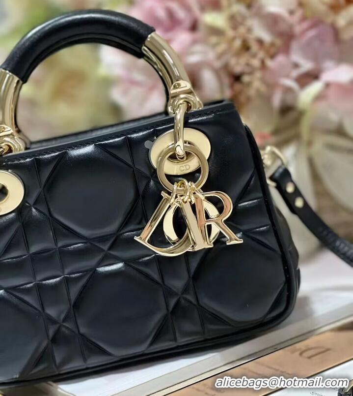 Chic Promotional LADY DIOR TOP HANDLE SMALL BAG Cannage Lambskin C0620 black