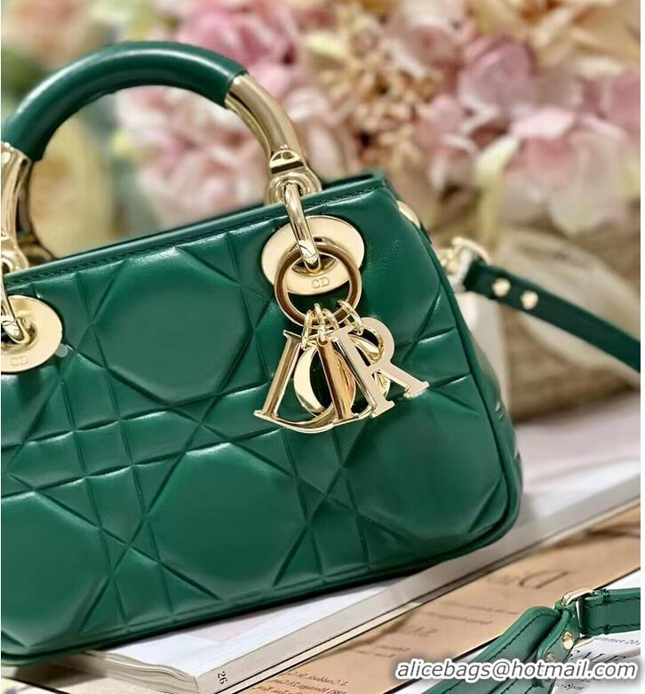 Promotional LADY DIOR TOP HANDLE SMALL BAG Cannage Lambskin C0620 green