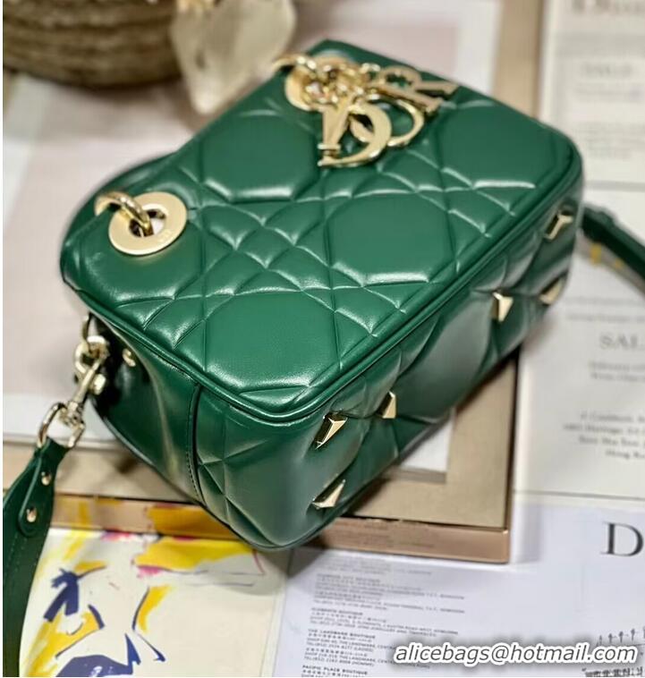 Promotional LADY DIOR TOP HANDLE SMALL BAG Cannage Lambskin C0620 green