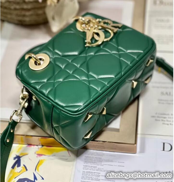 Promotional LADY DIOR TOP HANDLE SMALL BAG Cannage Lambskin C0620 green