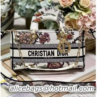 Good Quality Dior MEDIUM LADY D-JOY BAG Multicolor Petites Fleurs Embroidery M0540ON