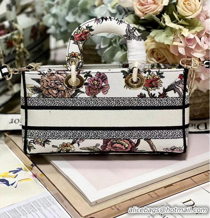 Good Quality Dior MEDIUM LADY D-JOY BAG Multicolor Petites Fleurs Embroidery M0540ON