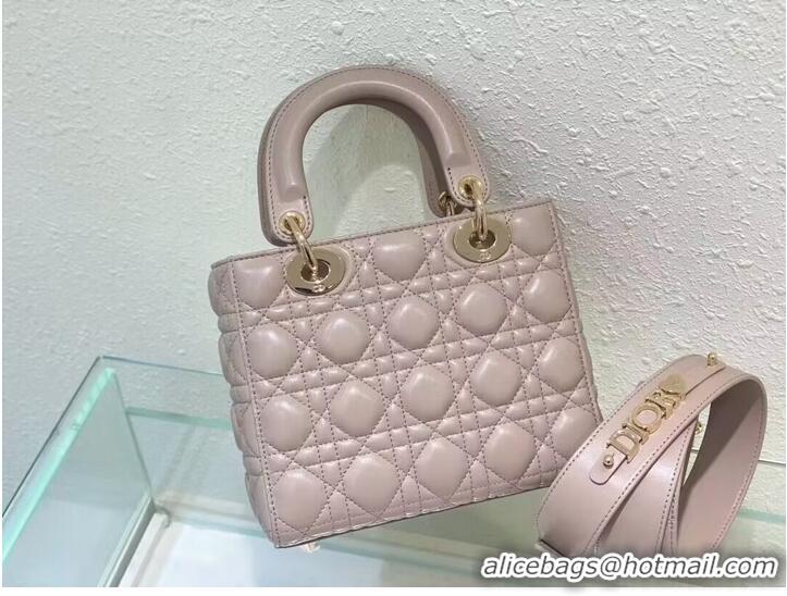 Promotional SMALL LADY DIOR MY ABCDIOR BAG Cannage Lambskin M0538ONG Powder Pink