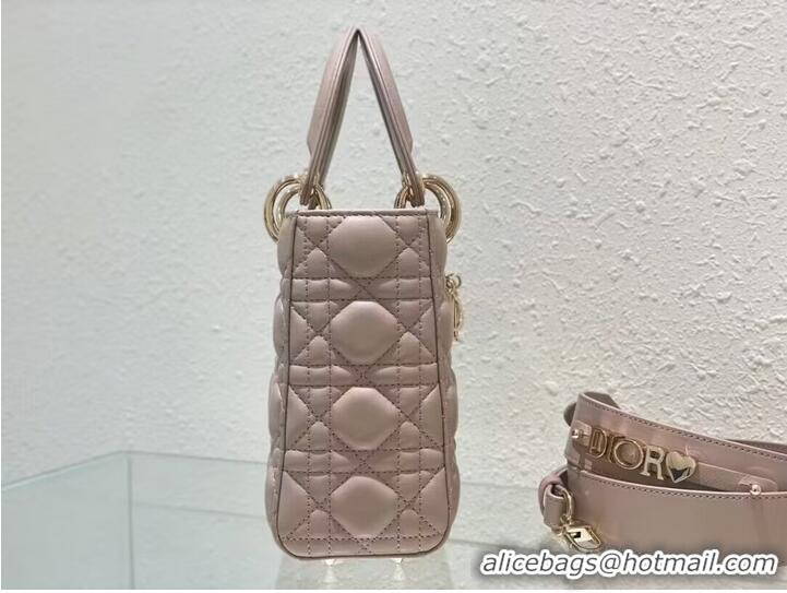 Promotional SMALL LADY DIOR MY ABCDIOR BAG Cannage Lambskin M0538ONG Powder Pink