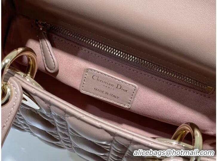 Trendy Design SMALL LADY DIOR MY ABCDIOR BAG Cannage Lambskin M0538ONG Peony Pink