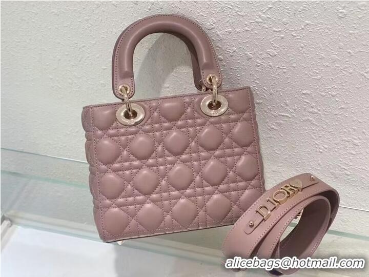 Trendy Design SMALL LADY DIOR MY ABCDIOR BAG Cannage Lambskin M0538ONG Peony Pink