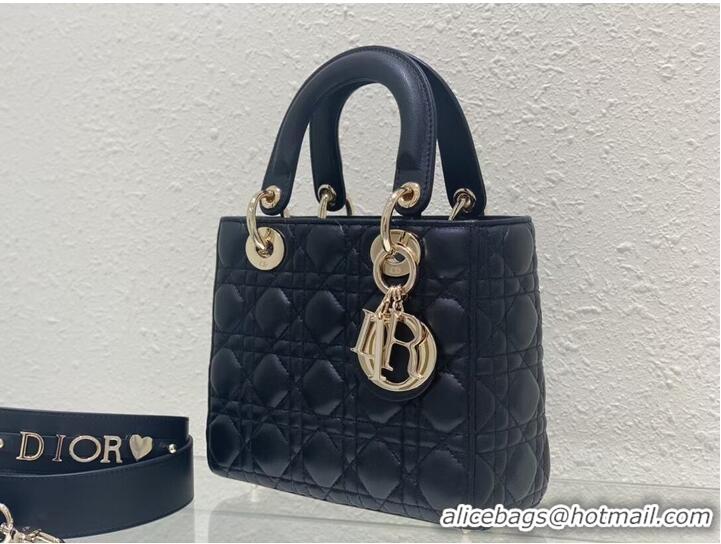 Well Crafted SMALL LADY DIOR MY ABCDIOR BAG Cannage Lambskin M0538ONG black