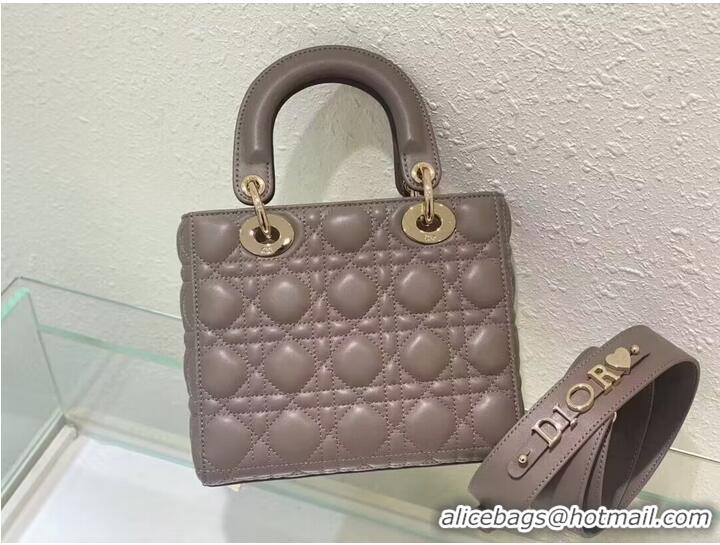 Discount SMALL LADY DIOR MY ABCDIOR BAG Cannage Lambskin M0538ONG Hazelnut