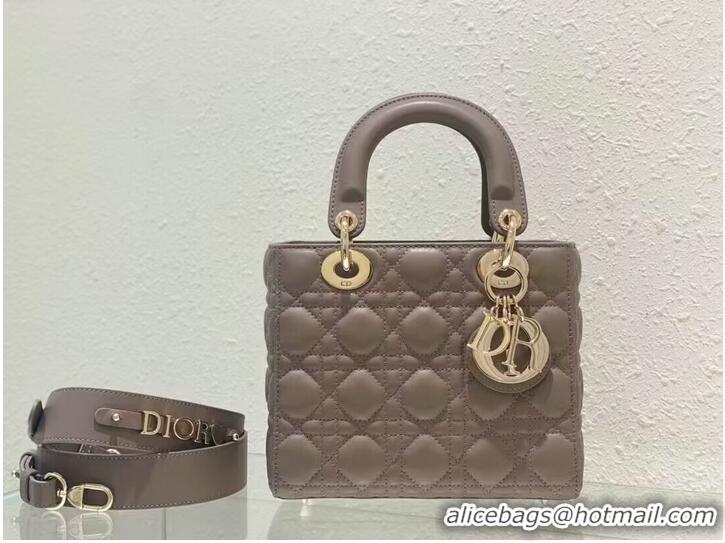 Discount SMALL LADY DIOR MY ABCDIOR BAG Cannage Lambskin M0538ONG Hazelnut