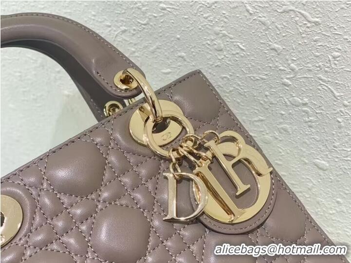 Discount SMALL LADY DIOR MY ABCDIOR BAG Cannage Lambskin M0538ONG Hazelnut