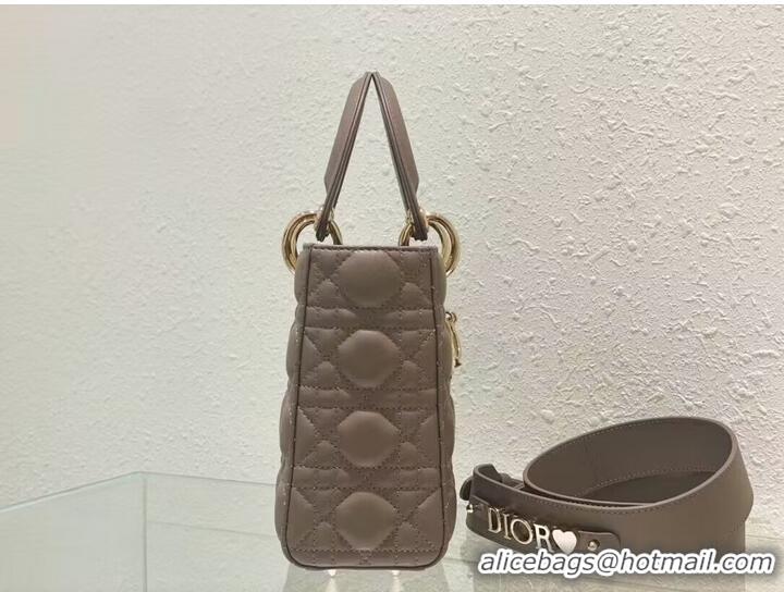 Discount SMALL LADY DIOR MY ABCDIOR BAG Cannage Lambskin M0538ONG Hazelnut