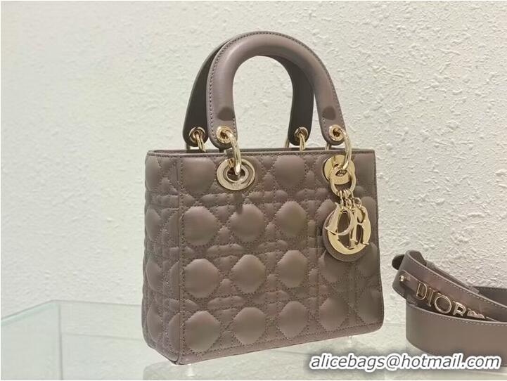 Discount SMALL LADY DIOR MY ABCDIOR BAG Cannage Lambskin M0538ONG Hazelnut