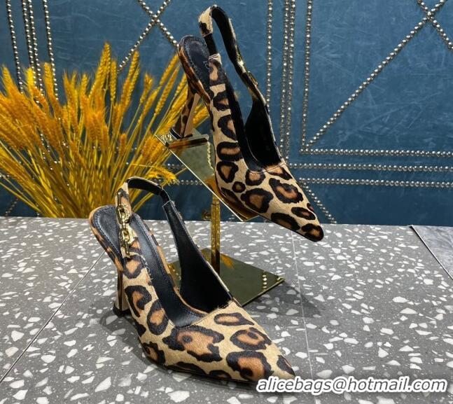 Perfect Louis Vuitton Sparkle Leopard Print Slingback Sandals with Chain 9.5cm 020910