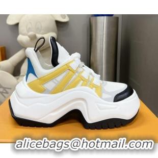 Good Quality Louis Vuitton Lv Archlight 2.0 Platform Sneakers in Yellow Leather and Fabric 022438