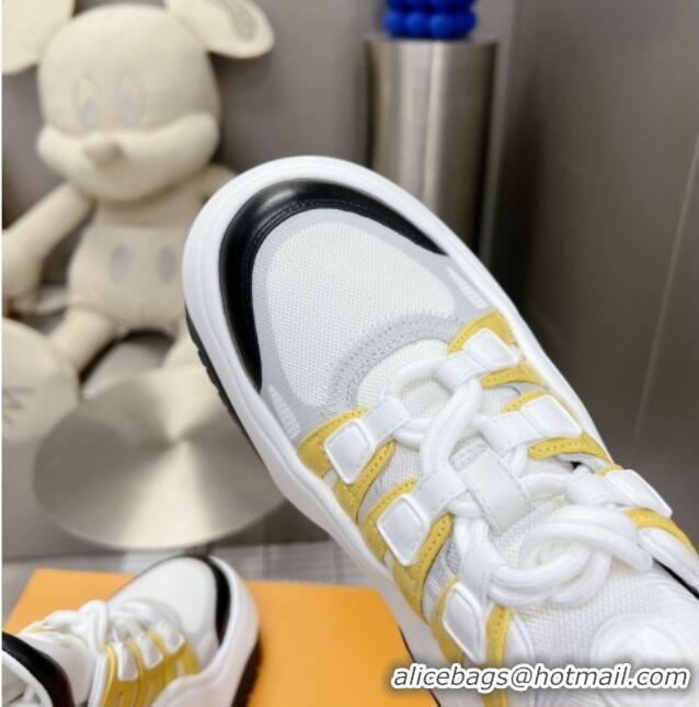 Good Quality Louis Vuitton Lv Archlight 2.0 Platform Sneakers in Yellow Leather and Fabric 022438