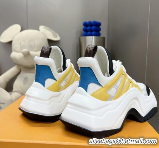 Good Quality Louis Vuitton Lv Archlight 2.0 Platform Sneakers in Yellow Leather and Fabric 022438