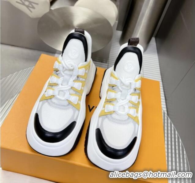 Good Quality Louis Vuitton Lv Archlight 2.0 Platform Sneakers in Yellow Leather and Fabric 022438